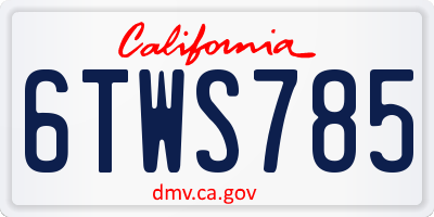 CA license plate 6TWS785