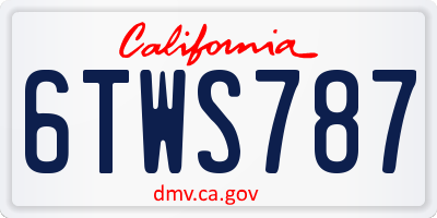 CA license plate 6TWS787