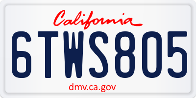 CA license plate 6TWS805
