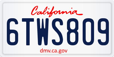 CA license plate 6TWS809