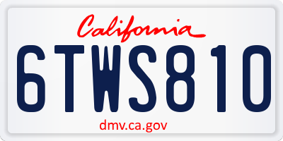 CA license plate 6TWS810
