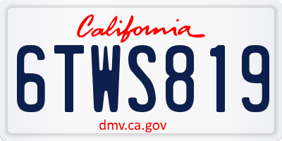 CA license plate 6TWS819