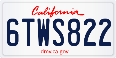 CA license plate 6TWS822