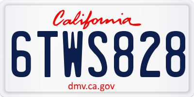 CA license plate 6TWS828