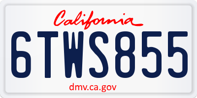 CA license plate 6TWS855