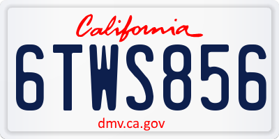 CA license plate 6TWS856