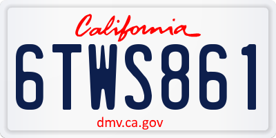 CA license plate 6TWS861