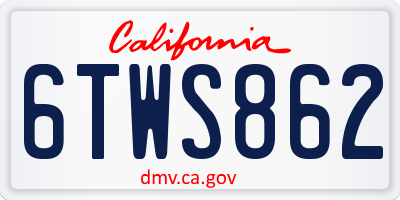 CA license plate 6TWS862