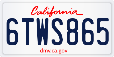 CA license plate 6TWS865