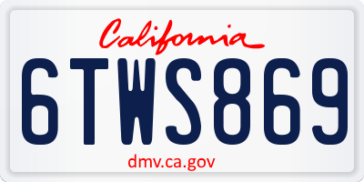 CA license plate 6TWS869