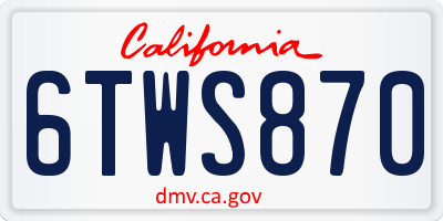 CA license plate 6TWS870