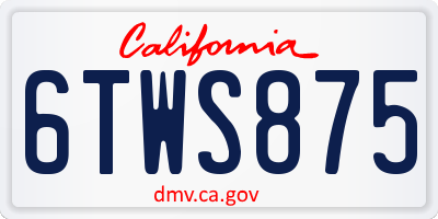 CA license plate 6TWS875