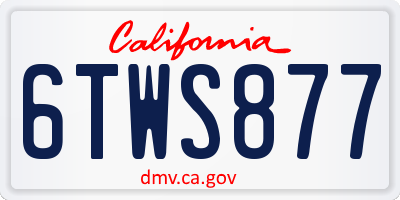 CA license plate 6TWS877