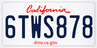 CA license plate 6TWS878