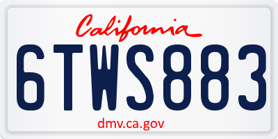 CA license plate 6TWS883