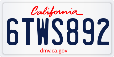 CA license plate 6TWS892