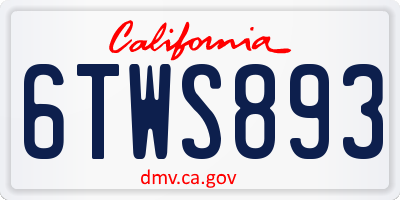 CA license plate 6TWS893