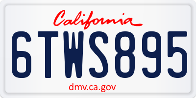 CA license plate 6TWS895
