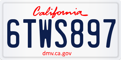 CA license plate 6TWS897