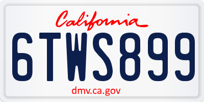 CA license plate 6TWS899