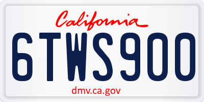 CA license plate 6TWS900