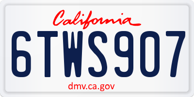 CA license plate 6TWS907