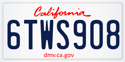 CA license plate 6TWS908
