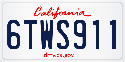 CA license plate 6TWS911