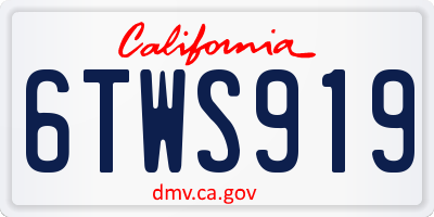 CA license plate 6TWS919
