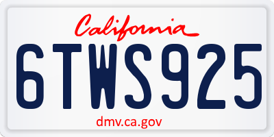 CA license plate 6TWS925