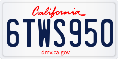 CA license plate 6TWS950