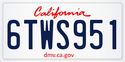CA license plate 6TWS951