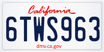 CA license plate 6TWS963