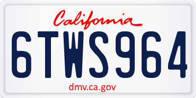 CA license plate 6TWS964