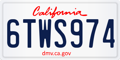 CA license plate 6TWS974