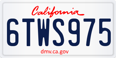 CA license plate 6TWS975