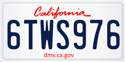 CA license plate 6TWS976