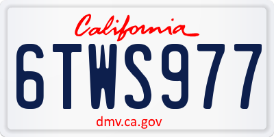 CA license plate 6TWS977