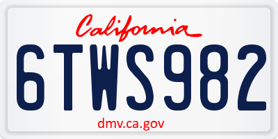 CA license plate 6TWS982
