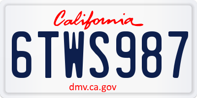 CA license plate 6TWS987