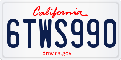 CA license plate 6TWS990