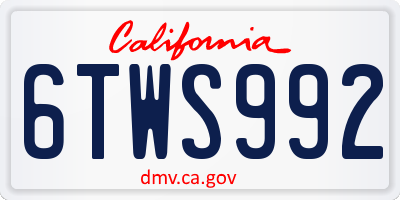 CA license plate 6TWS992