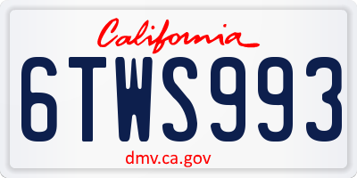 CA license plate 6TWS993