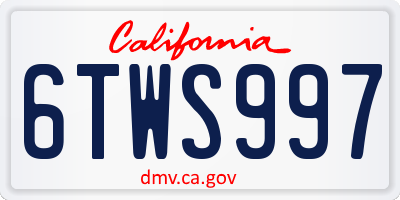 CA license plate 6TWS997