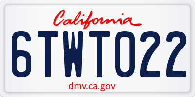 CA license plate 6TWT022