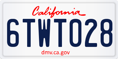 CA license plate 6TWT028