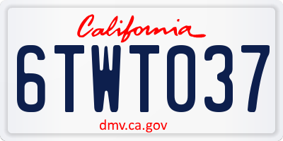 CA license plate 6TWT037