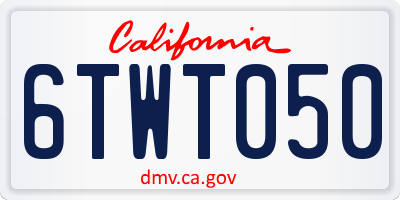 CA license plate 6TWT050