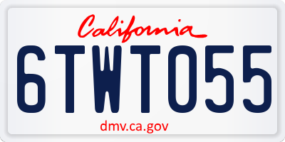 CA license plate 6TWT055