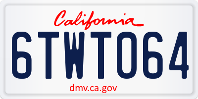 CA license plate 6TWT064